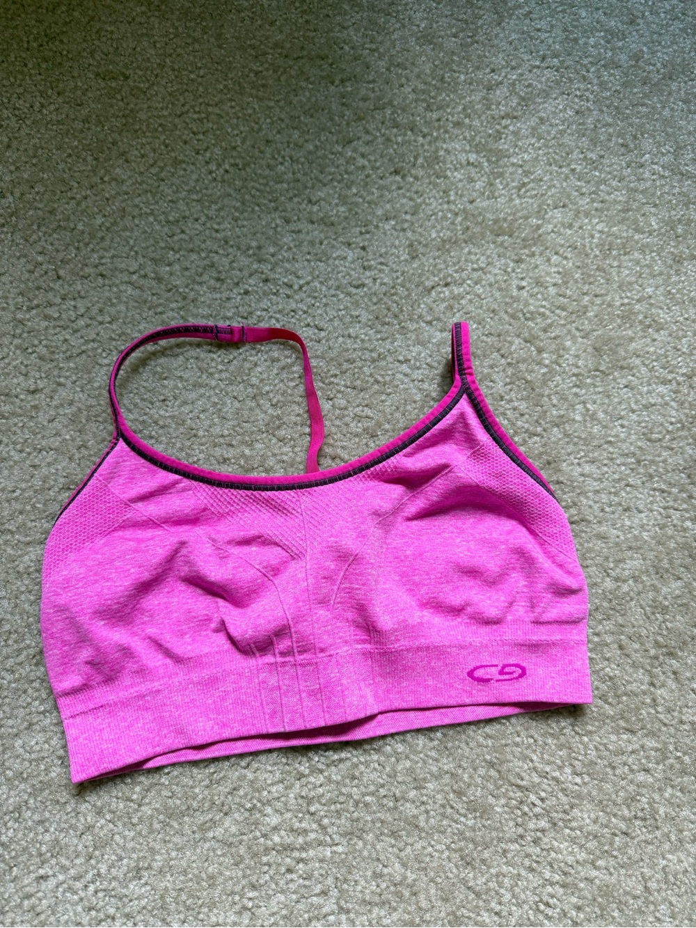 Champion Pink Seamless Sports Bra with Contrast Trim